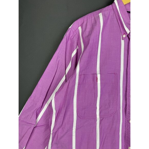 Vintage 90s Nautica Sailing Gear Long Sleeve Button Up Shirt Pink Stripes - Picture 6 of 16